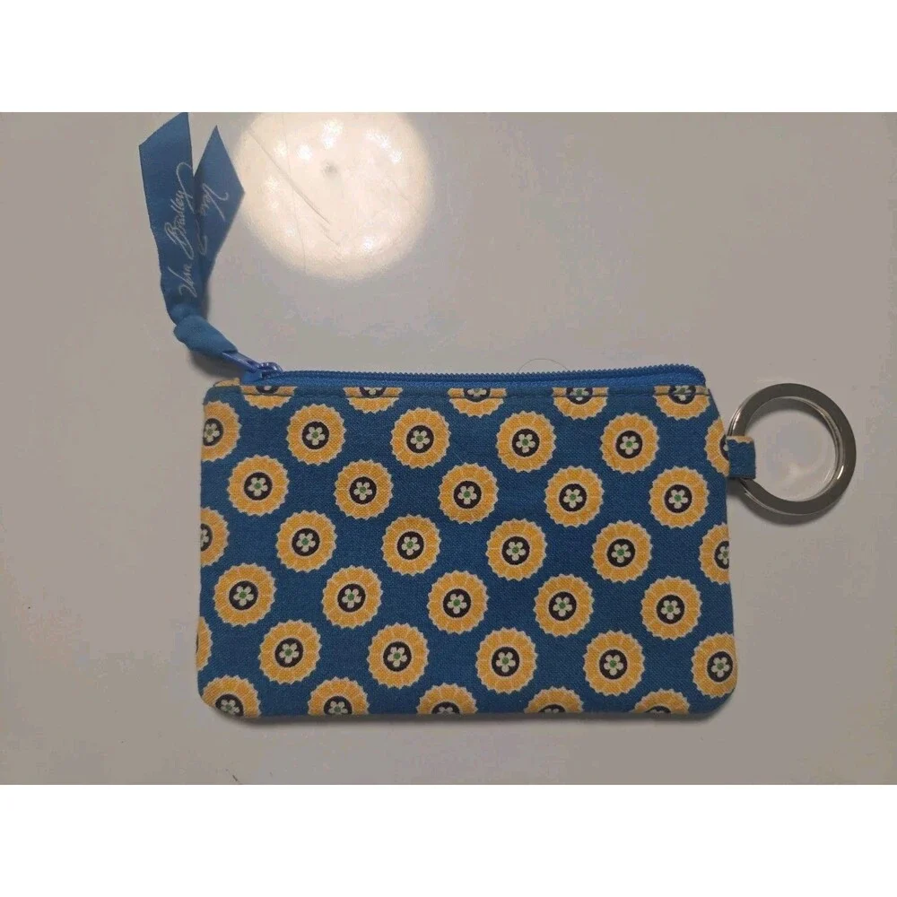 Vera Bradley Zip Id Key Case Riviera Blue